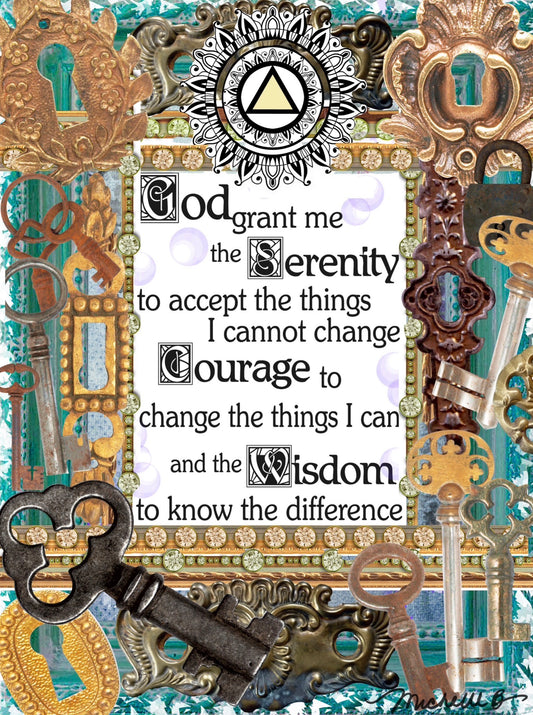 Serenity Prayer the Key - Greeting Card and Bookmark