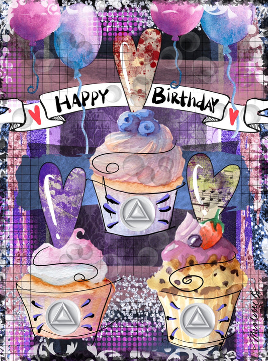 Happy Birthday Cupcakes Greeting Card