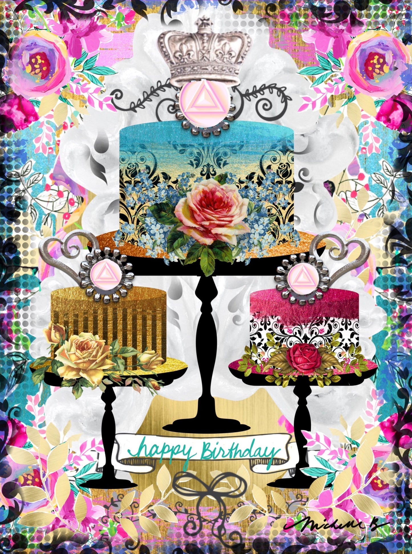 Happy Birthday Crown Greeting Card