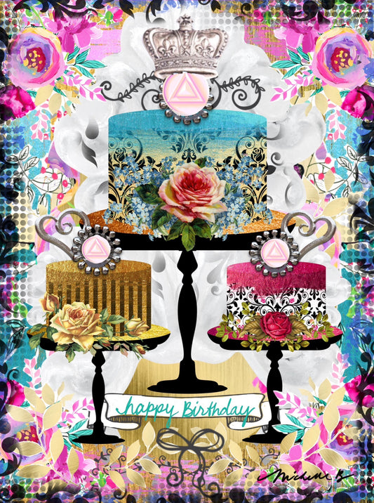 Happy Birthday Crown Greeting Card