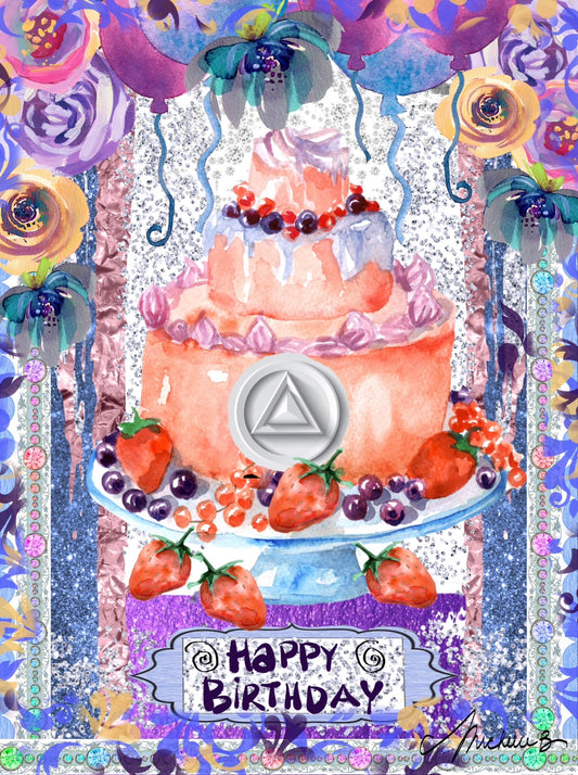 Happy Birthday Streamers Greeting Cards