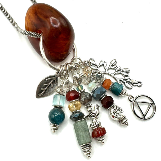 “Amber Pendant Necklace”