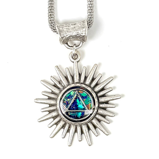 Sunlight of the Spirit Teal Glass Sparkles