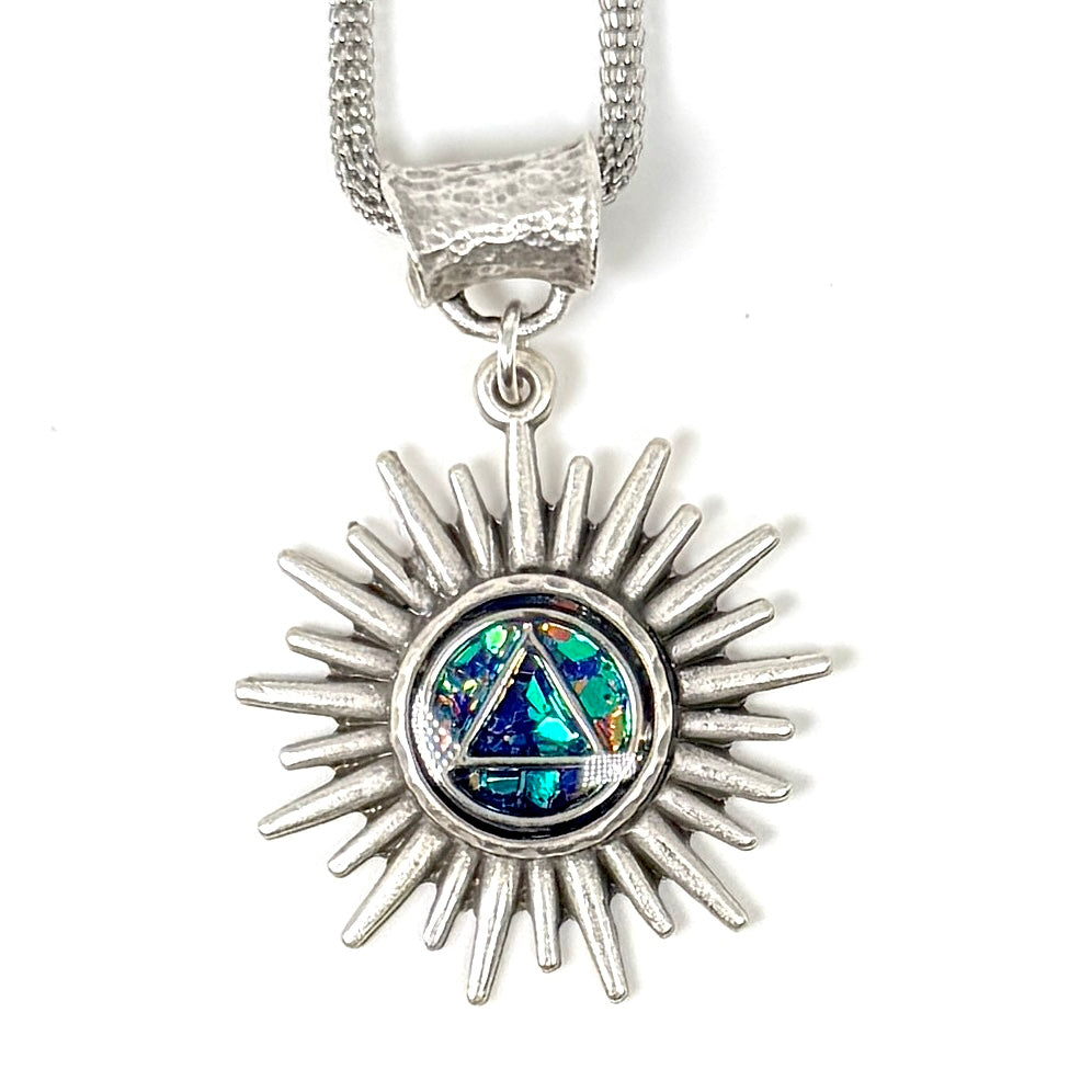 Sunlight of the Spirit Teal Glass Sparkles