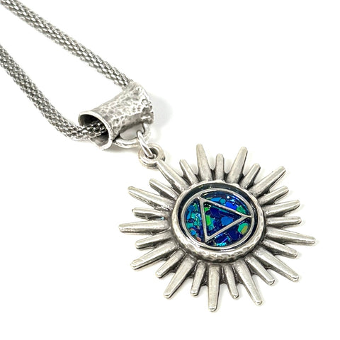 Sunlight of the Spirit Teal Glass Sparkles