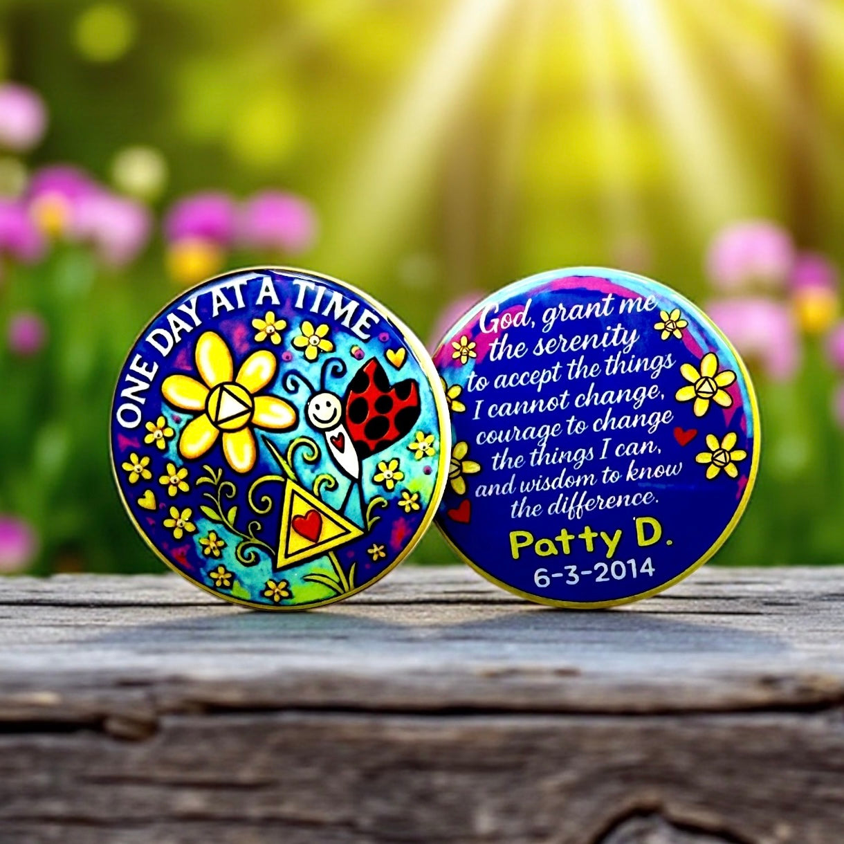 Personalized One Day at a Time Medallion