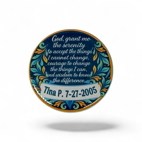 Personalized One Day At A Time Lotus Medallion