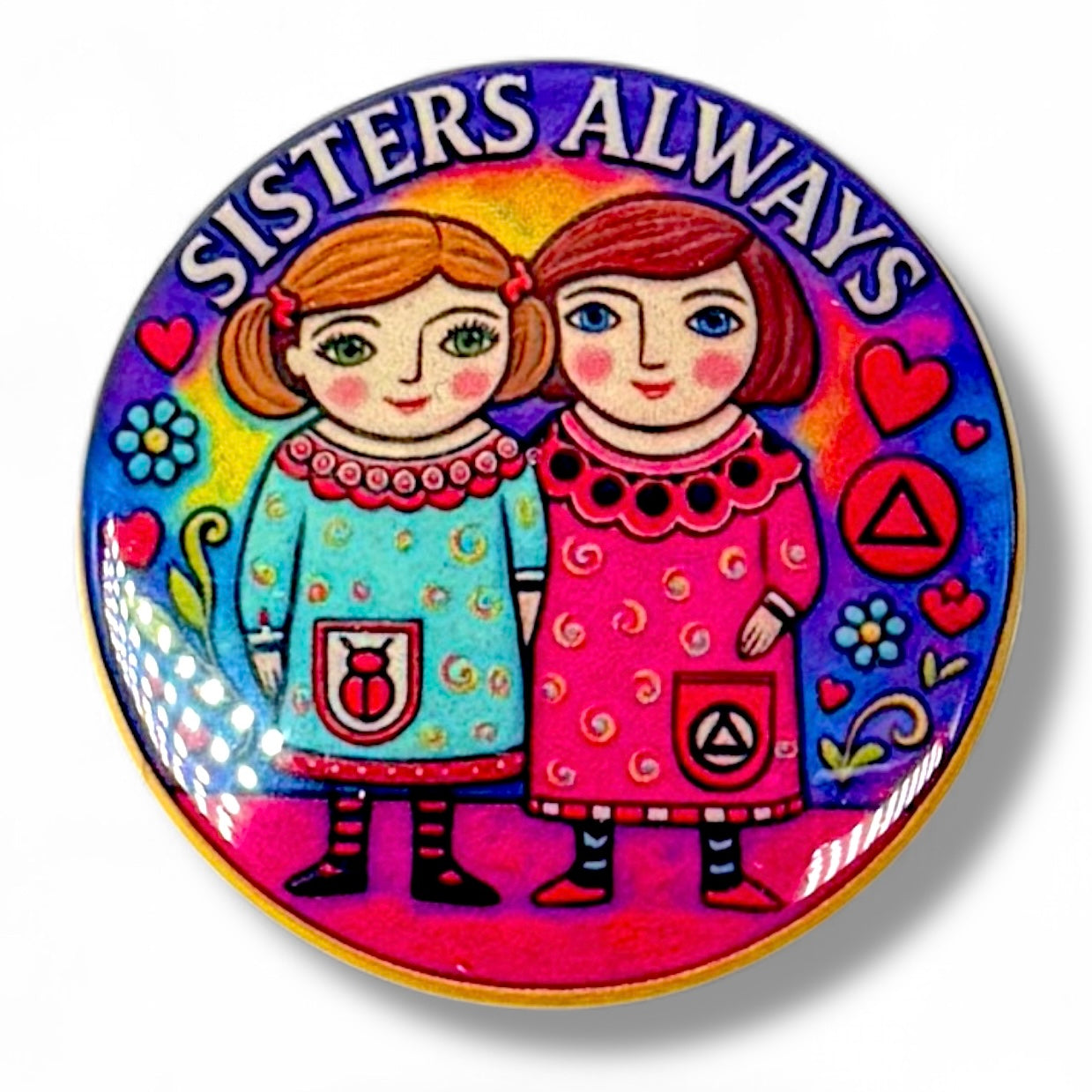 Personalized Sisters Always Medallion