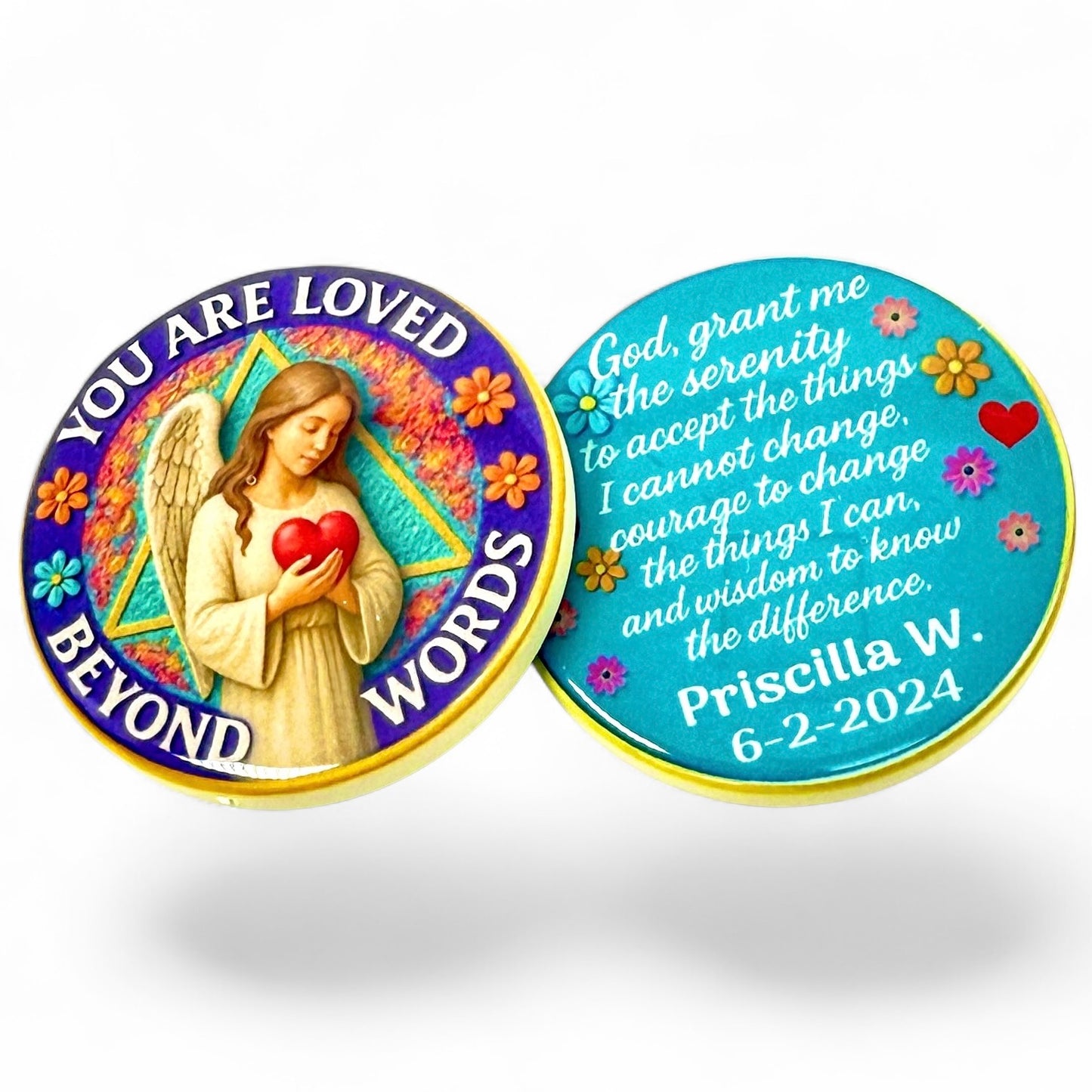 Personalized You are Loved Beyond Words Medallion