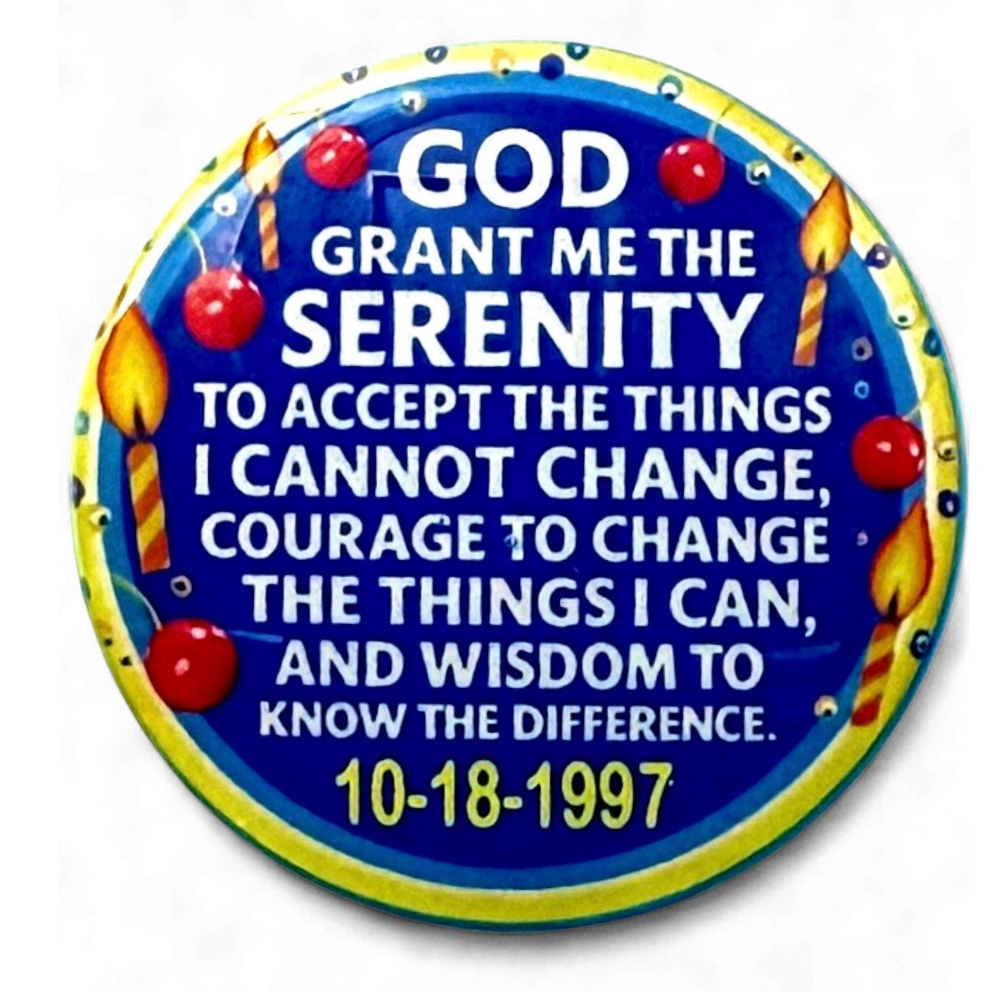 Personalized Happy Anniversary Cherry Cake Medallion