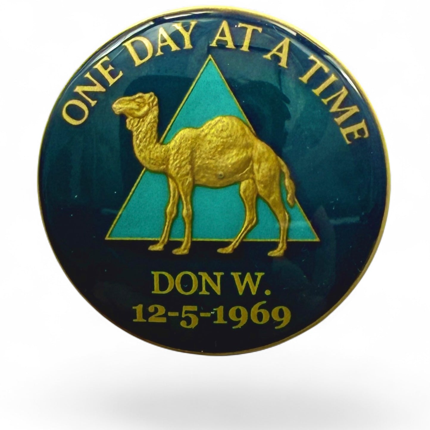 Personalized One Day At A Time Camel Medallion