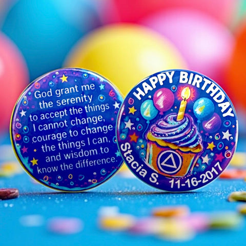 Personalized Happy Birthday Cupcake Medallion