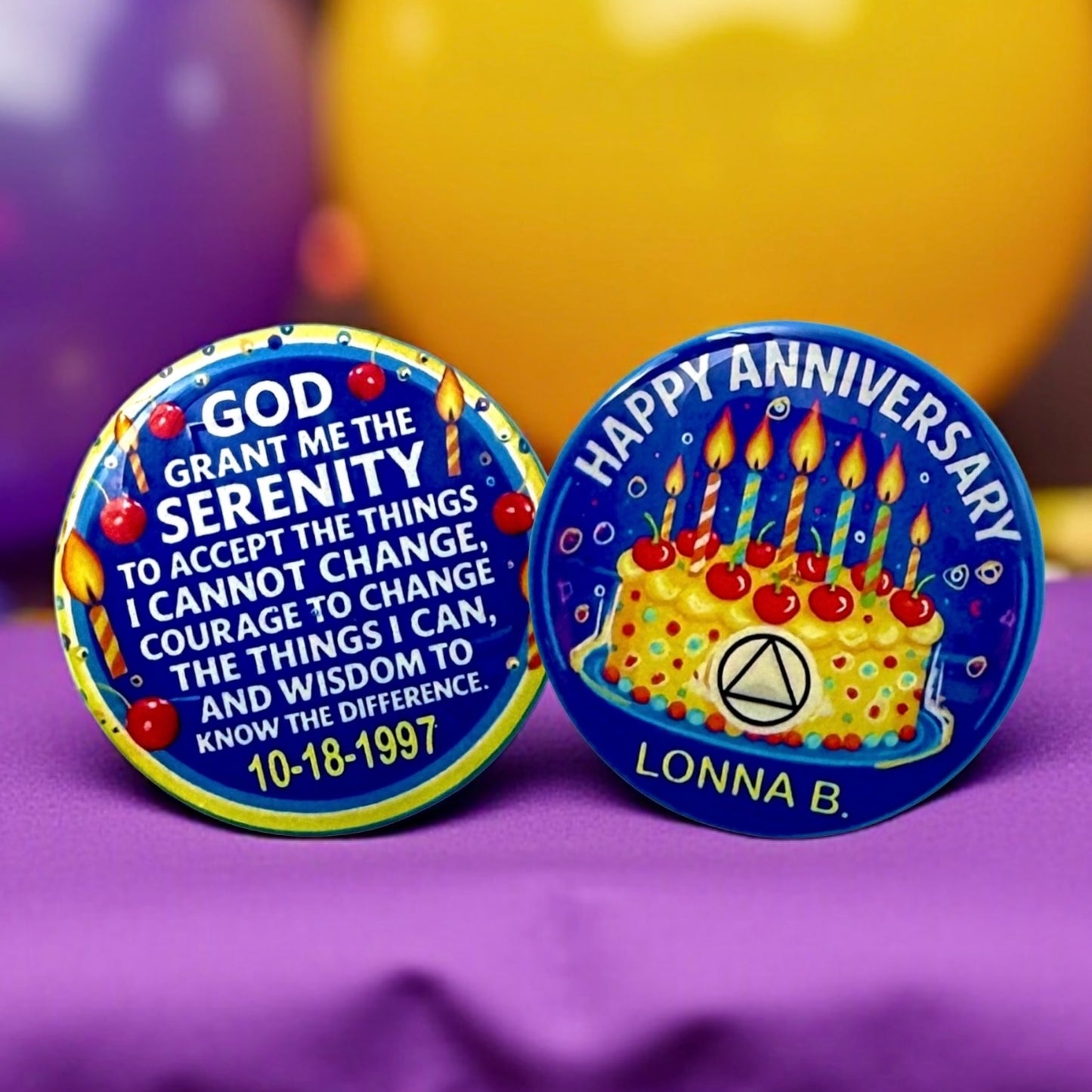 Personalized Happy Anniversary Cherry Cake Medallion