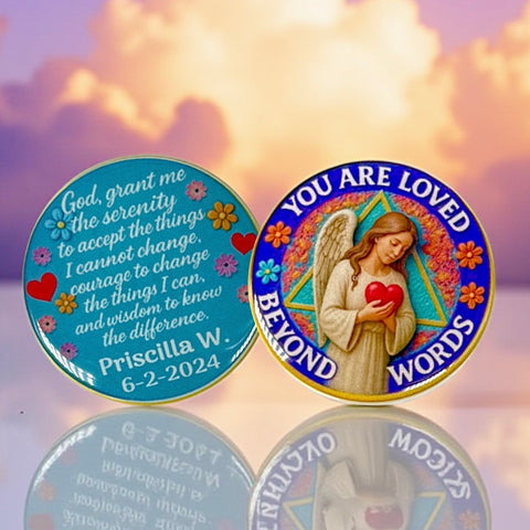 Personalized You are Loved Beyond Words Medallion