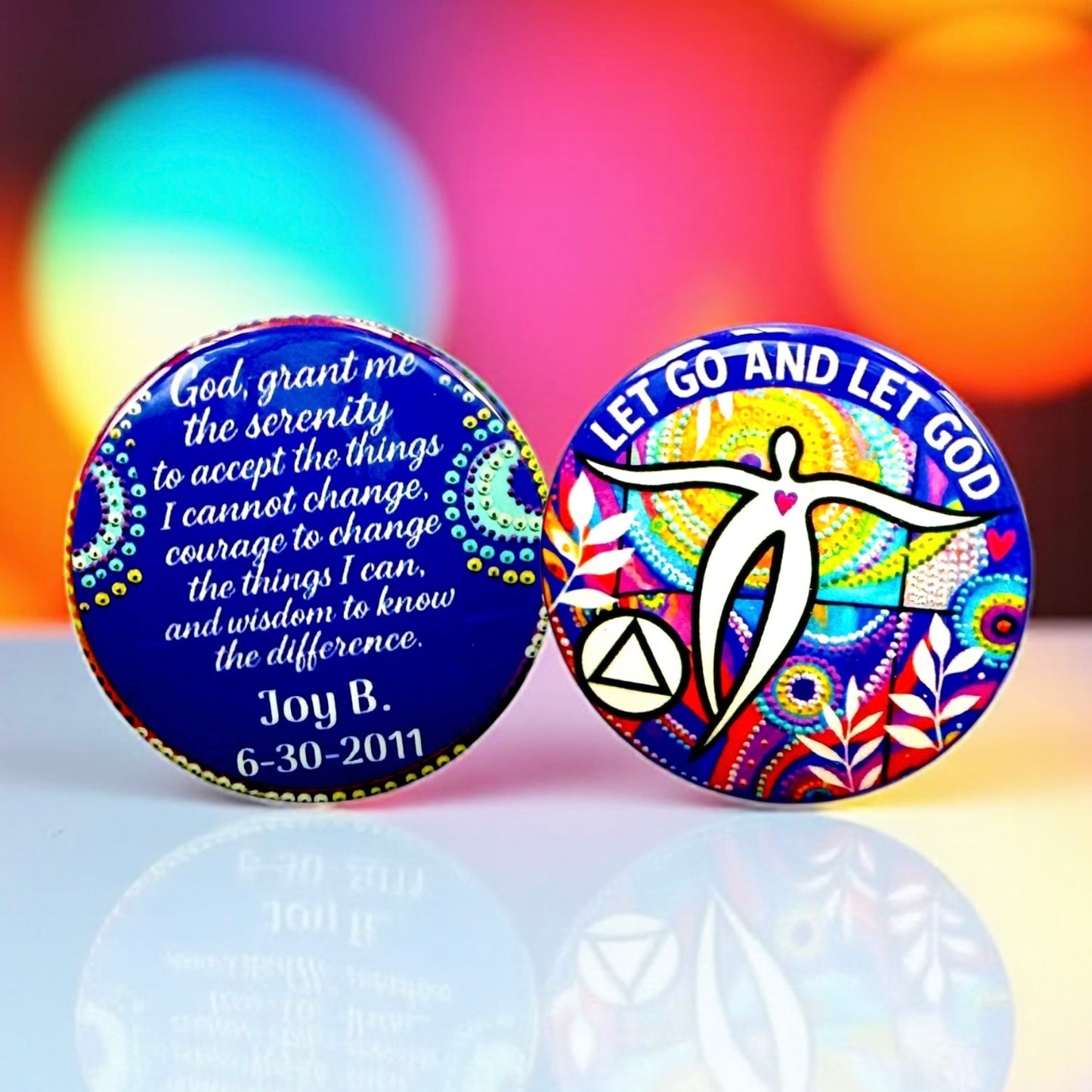 Personalized Let Go And Let God Medallion