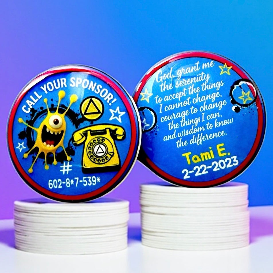 Personalized CALL YOUR SPONSOR! Medallion