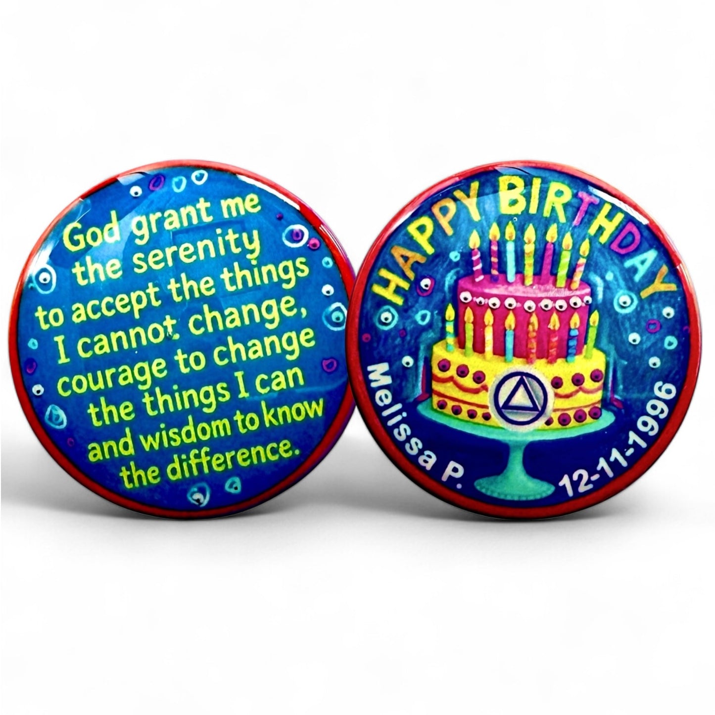 Personalized Happy Birthday Candles Cake Medallion