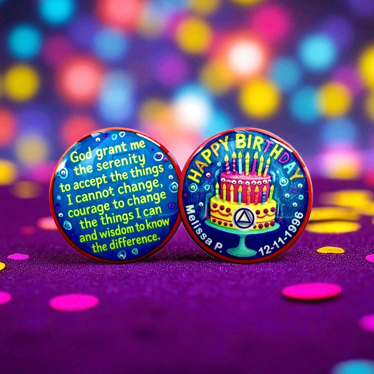 Personalized Happy Birthday Candles Cake Medallion