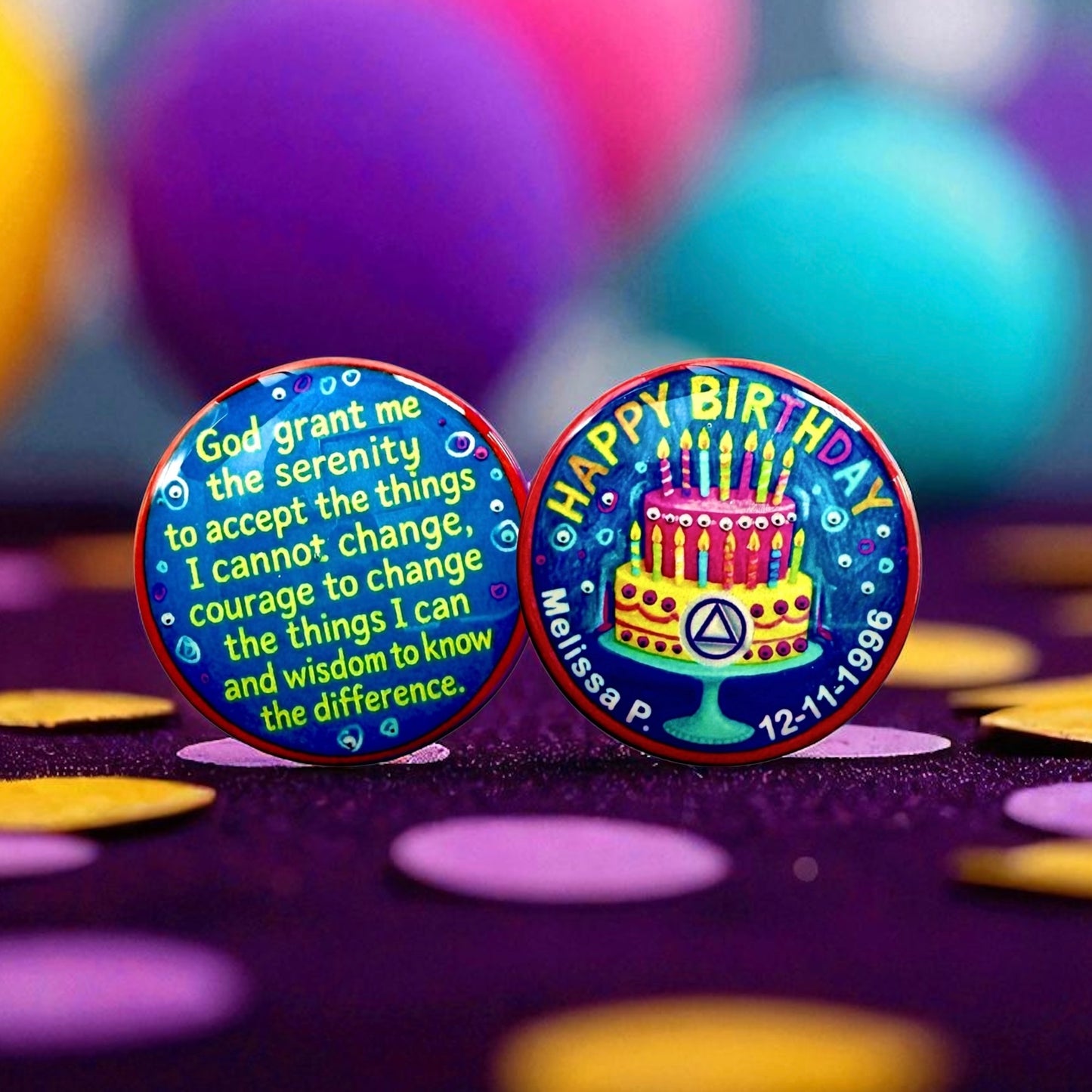 Personalized Happy Birthday Candles Cake Medallion