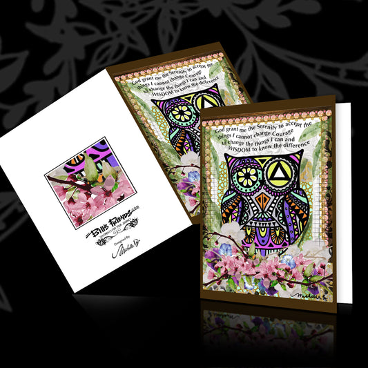 Owl Wisdom Serenity Prayer Greeting Card