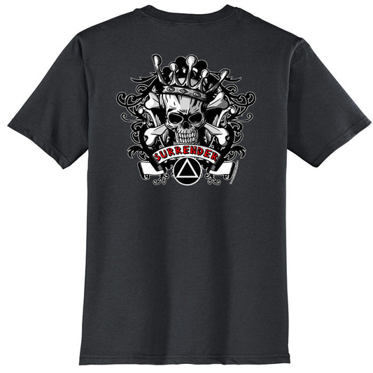 New! Surrender Skull Charcoal Tee
